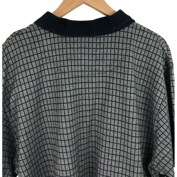 Crossings Mens Size XL Black & Brown Plaid Short Sleeve Polo Shirt - Picture 7 of 11